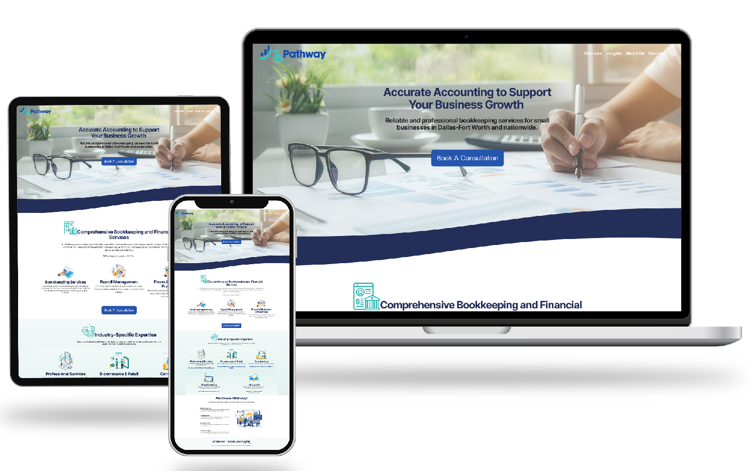Responsive HubSpot CMS website for a financial services client, built using Clean theme modules for fast content creation.