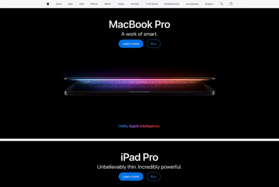 Apple.com Website Homepage